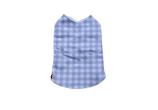 Blue/ Grey Gingham Dog Jacket