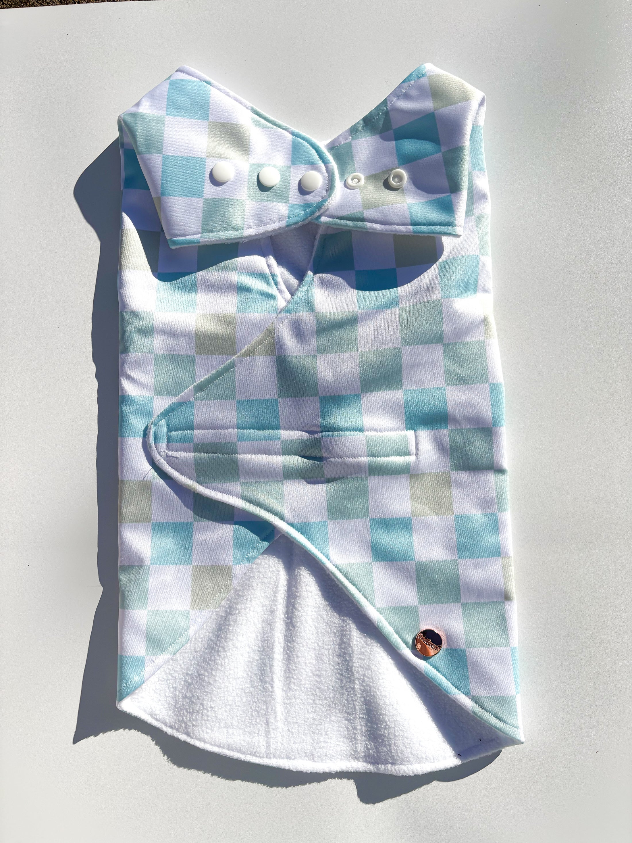 Water Repellant Aqua Checks Dog Jacket