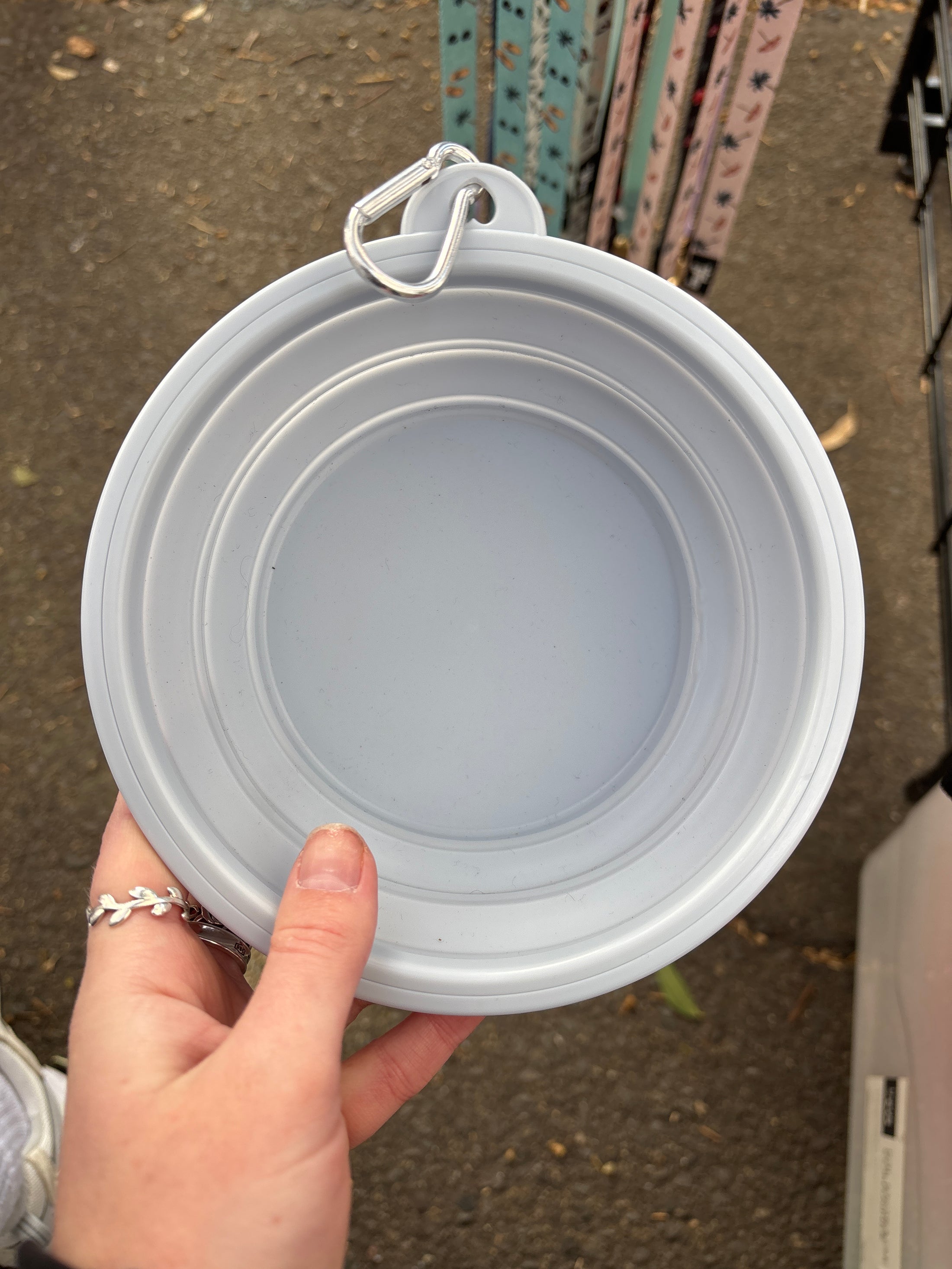 Large Travel Dog Bowl Pale Blue