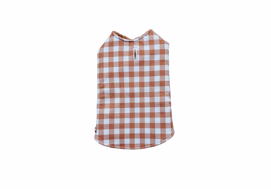 Tan Gingham Dog Jacket