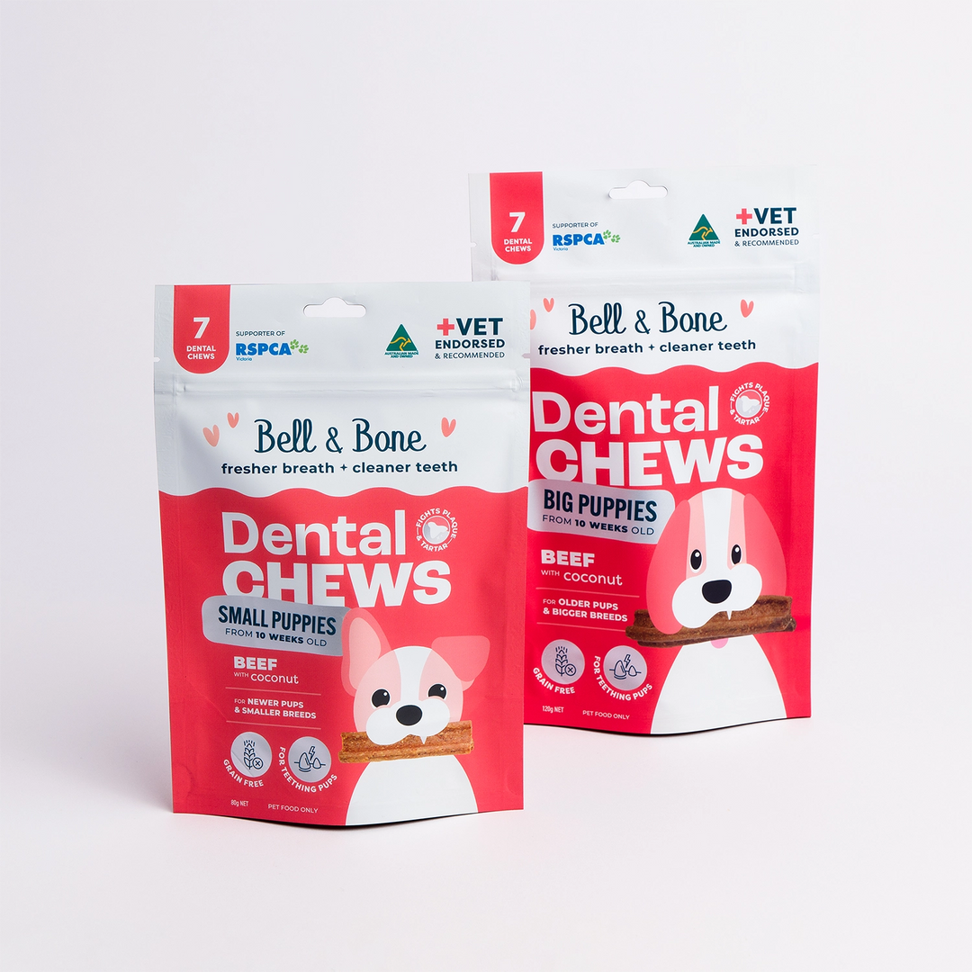 Bell and Bone Puppy Dental Chews Beef and Coconut