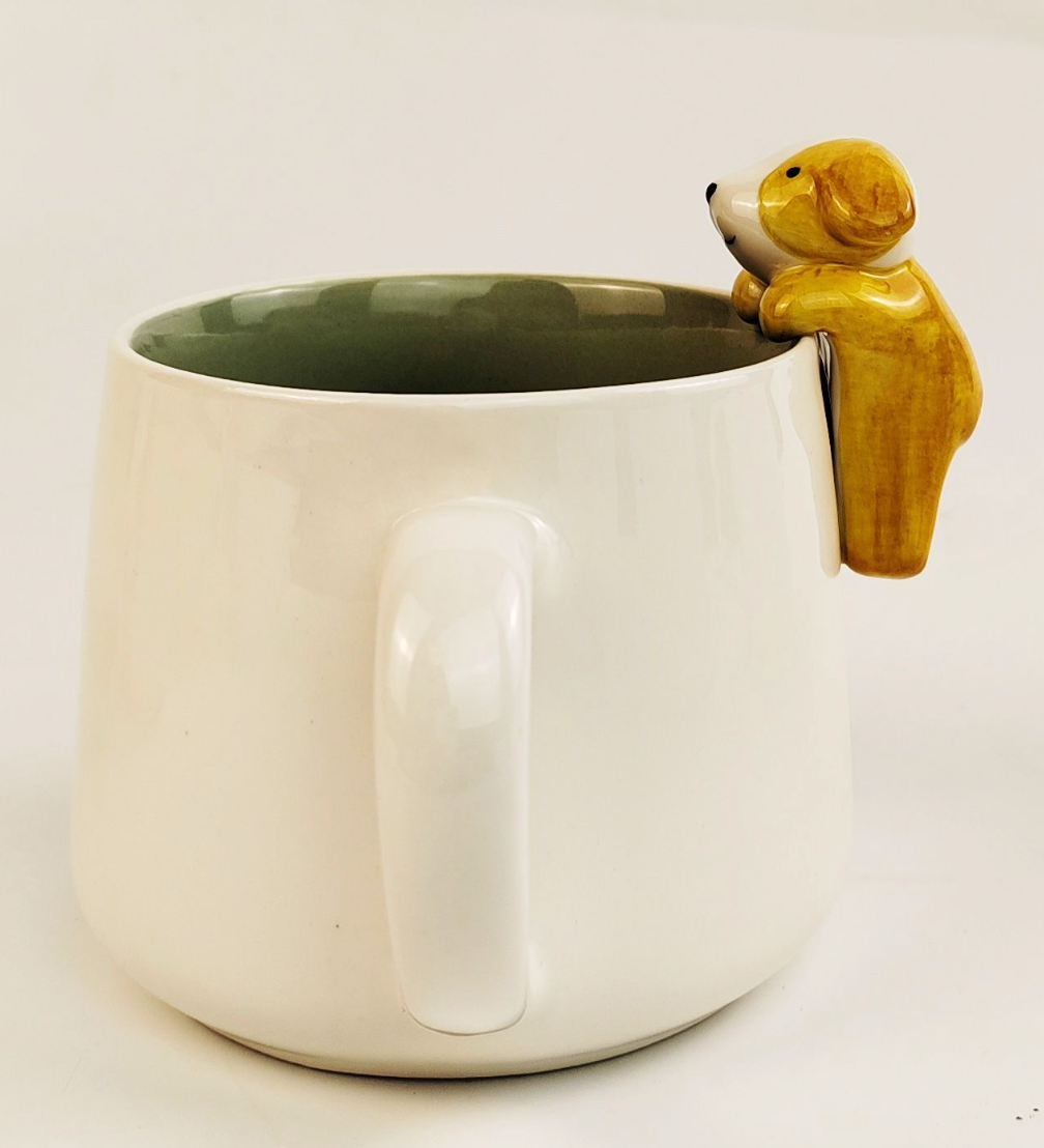 Dog Mug with dog resting on the side