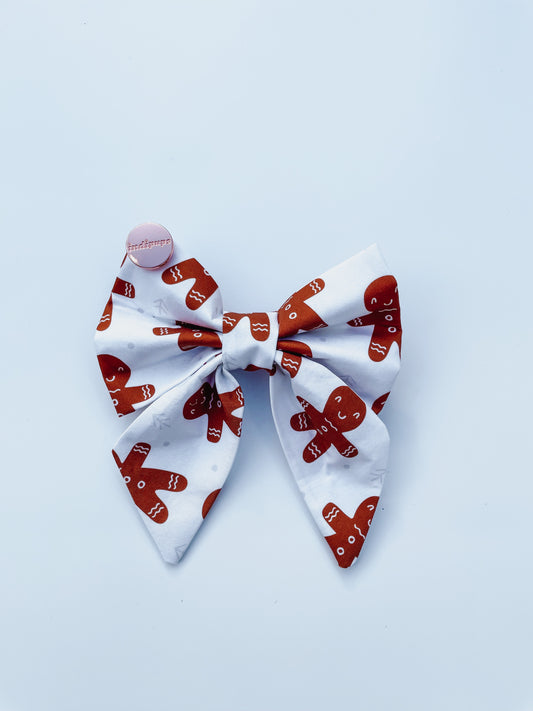 Gingerbread Man Dog Sailor Bow